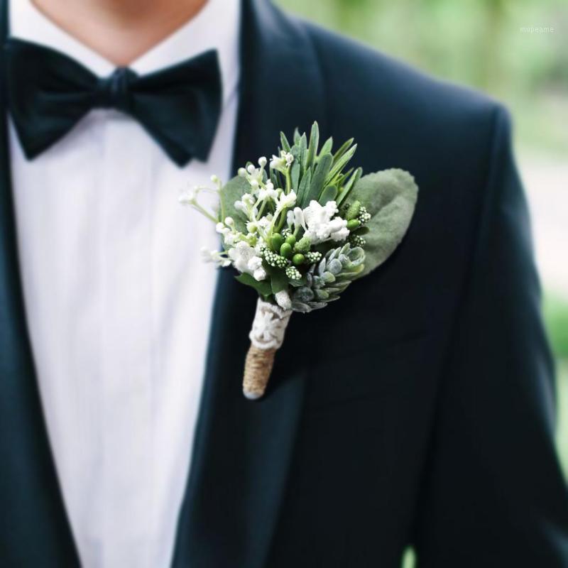 

Green Succulent Plant Boutonniere Pins for Wedding Ceremony, Formal Party1