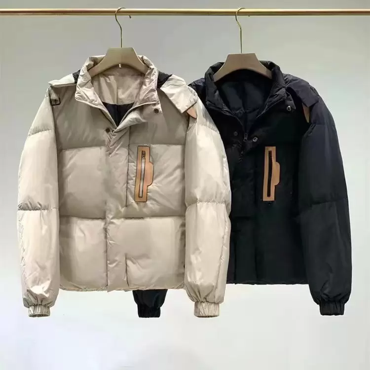 

Autumn and mens down winter coats jackets couple men and women casual bread short jacket high quality, Black