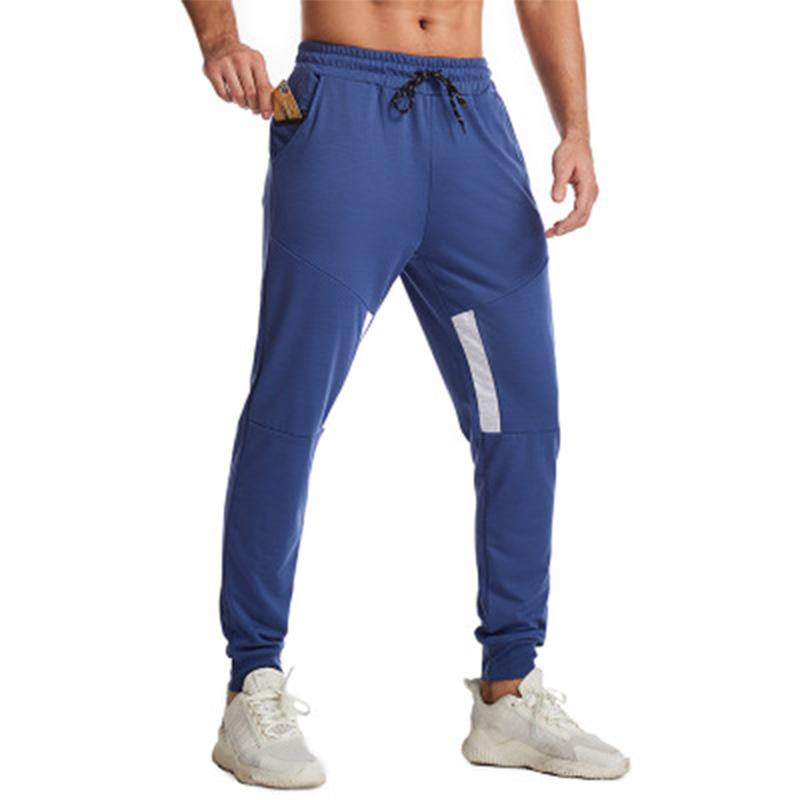 

2020 Fitness Street Pants Men's Pure Color Sports Tights Fitness Foot Pants Slim Sports Elastic Waist Jogging, Black