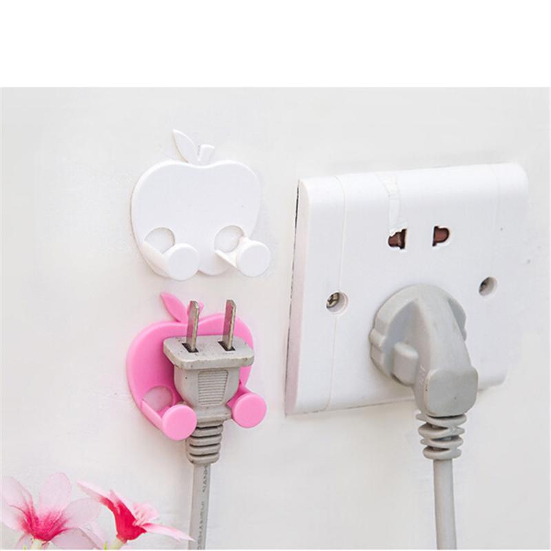 

White/Pink Adhesive sticky shape plug linked holder hook wall hook bag hanger