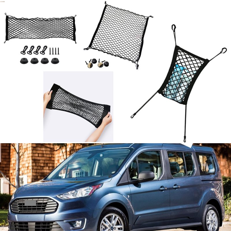 

For Ford Transit Car Vehicle Black Rear Trunk Cargo Baggage Organizer Storage Nylon Plain Vertical Seat Net