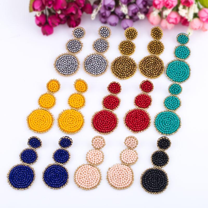 

Sehuoran Aretes Bohemian Beaded Earrings For Women All Handmade Wedding Bridal Gift Jewelry Fringed Tassel Drop Earrings Party