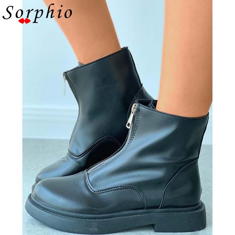 

Sorphio Add Fur Warm Hot Slip On For Walking Women Shoes Sewing Flock Boots Women Winter Short Plush Ankle Boots, Black