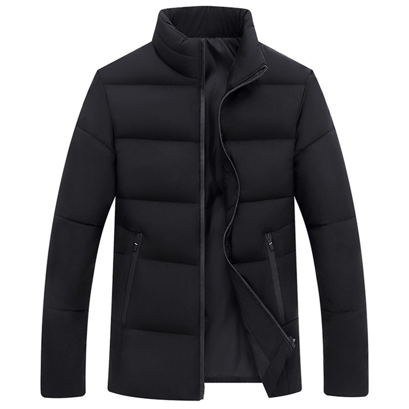 

Newest White Duck Down Men's Winter Down Jackets Quality Thick Big Size Coats Snow Warm Stand Collar Outerwear Brand Parkas 201114, Black jacket