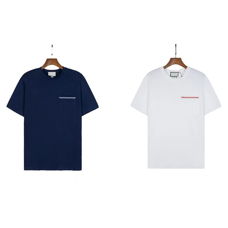 

T Shirt Men's T-shirts designer tshirt Shirts for Men Designers pocket men's summer round neck short sleeves cotton Stripe printing printed coats clothing