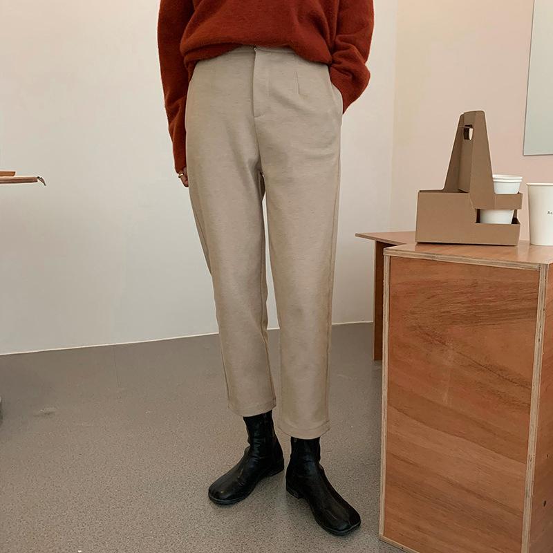 

Women' Casual Pants High Waist Thickened Cropped Pants Woolen Casual Harem Women' 2020 Winter New Loose, Black