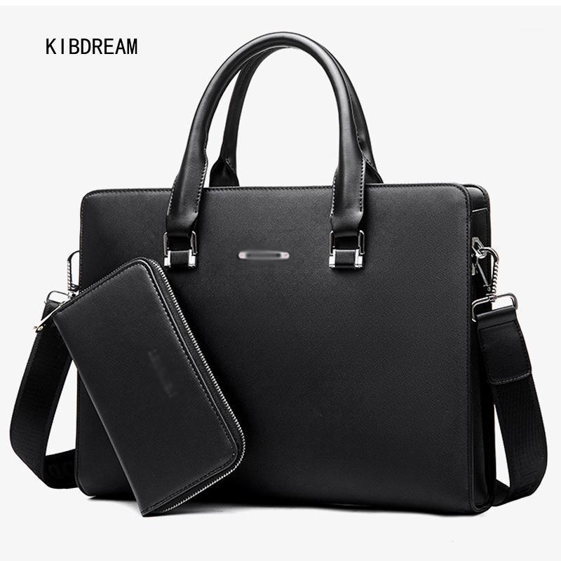 

Cheaper PVC Briefcases Men Bag/Crossbody and Tote Handbags New Business Casual Wear Shoulder Bag Free Shipping1, Black