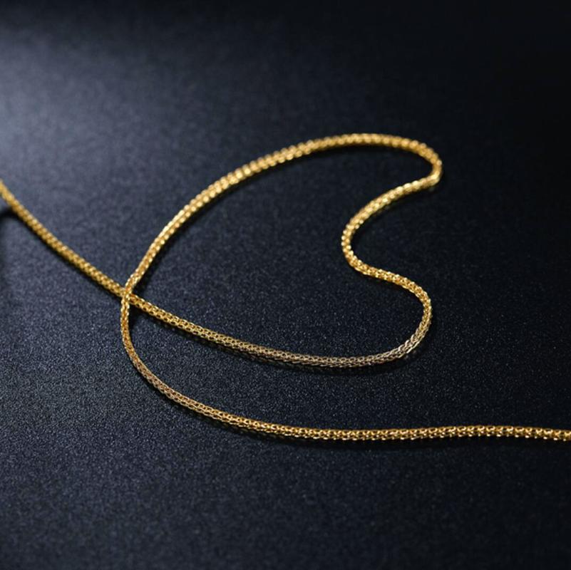 

925 Sterling Silver Gold Plated Foxtail Chain Necklace Jewelry A2142