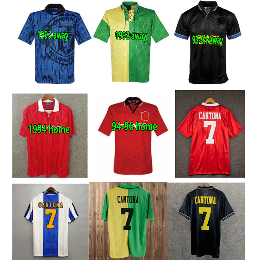 

Top GIGGS CANTONA retro soccer jersey 1993/94 VINTAGE CLASSIC United 1992 1993 1994 1995 1996 football shirt unite de futol, 1993 away