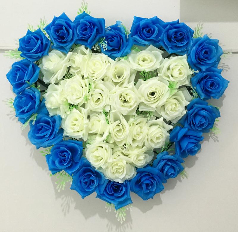 

Wholesale 40x40cm Artificial Silk Rose Wedding Car Decoration Heart Shaped Door Wreaths Lovely Wedding Door Decoration, 01