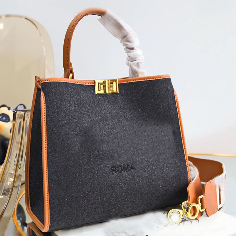 

Large Capacity Package Shopping Bag Fashion Letter Canvas Handbag Purse Removable Wide Braid Shoulder Strap Bags All-match Mom Tote Bags