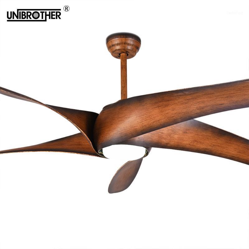 

60 inch Nordic Brown Vintage Ceiling Fan With Lights Remote Control Ventilador De Techo Fan LED Light Bedroom ceiling fans1