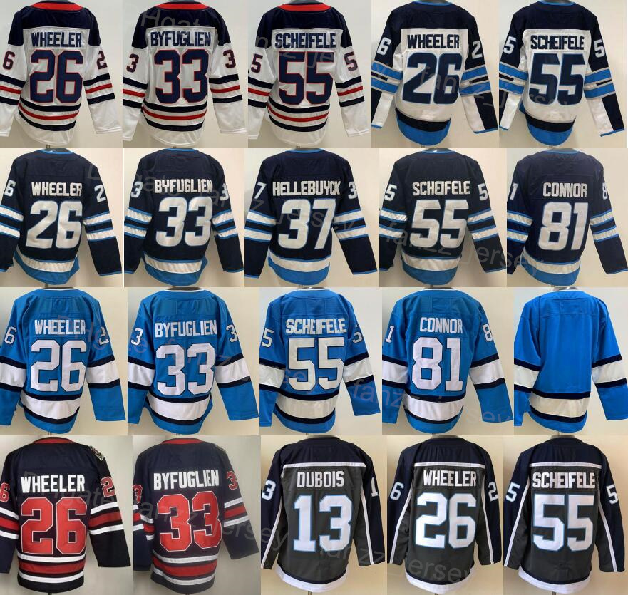 

Men Blank Ice Hockey 37 Connor Hellebuyck Jersey 81 Kyle Connor 33 Dustin Byfuglien 26 Blake Wheeler 55 Mark Scheifele 80 Pierre-Luc Dubois Heritage Classic PenQiJi, Blue