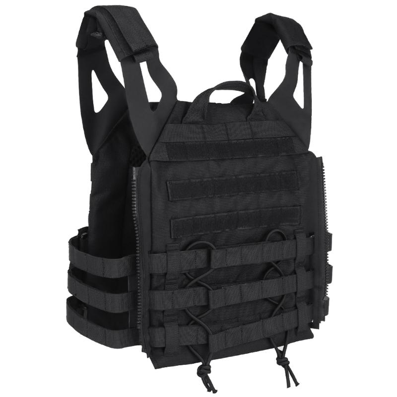 

Men Women Outdoor Hunting Vest Adjustable Field Tactical Vest Load Carrier Chest Protector Hiking Mountaineering Fishing, Black