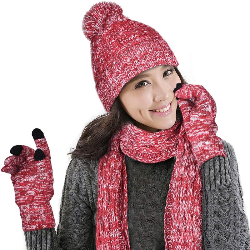 

Beanie/Skull Caps Selling 5 Colorswomen's Knitted Hat Scarf Neck Warmer Winter Hats For Men Women Skullies Beanies Warm Fleece Cap#4, Beige