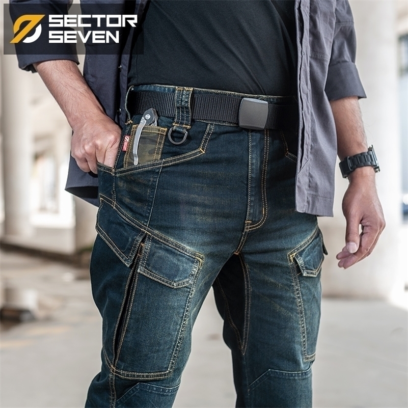 

Sector Seven New Slim City Casual Jeans men Mid Waist Straight Denim Jeans Classic Indigo Blue Black Jeans Wear-resistant 201111, Black blue