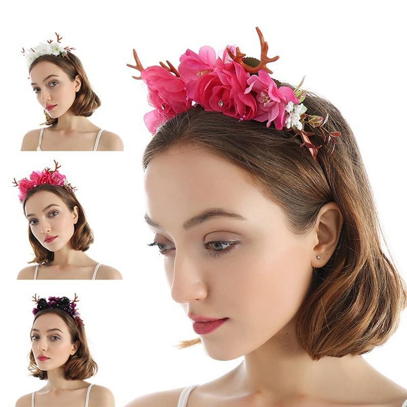 

Christmas Deer Horn Headband Headdress Elk Cat Ear Headband Kids Adults Party Hair Accessories New Year Festival Decor Photo