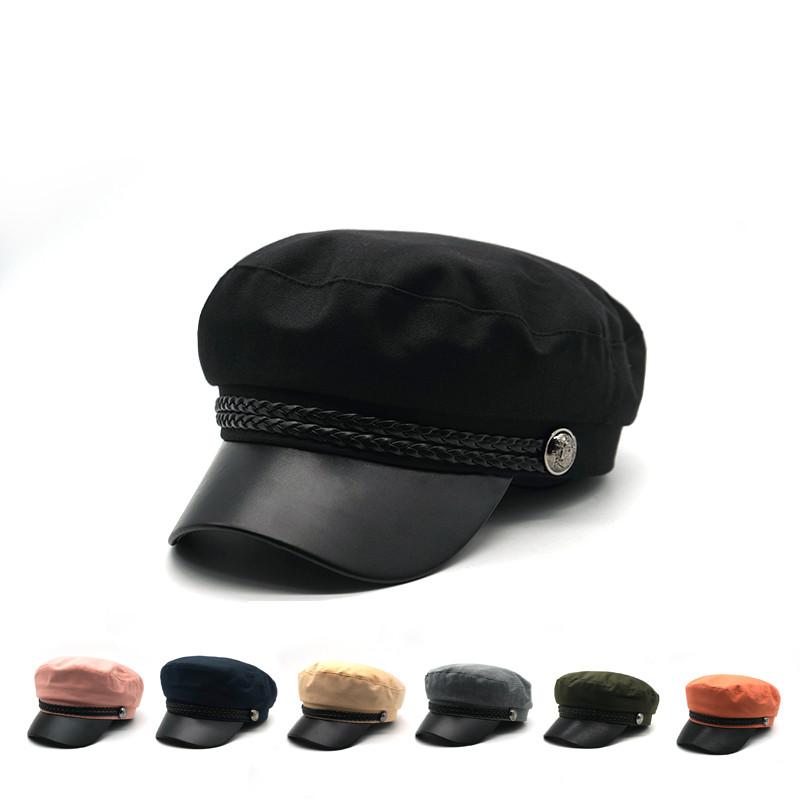 

Cap Casual Flat top mushroom Newsboy Cap winter berets caps for women bonnet Ladies Hats female Red goros Octagonal hat, Gray