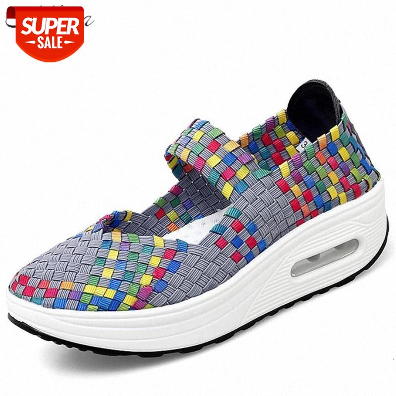 

2020 Breathable Lightweight Sneakers Women Shoes Fashion Platform Casual Shoes Woman Mixed Color Flats Loafers Women Sneakers #cE4Z, Beige