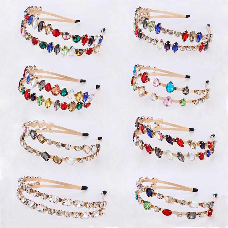 

Hair Clips & Barrettes Fashion Multilayer Multicolor Crystal Bridal Tiaras Wedding Hairbands Jewelry Women Party Crowns Accessories
