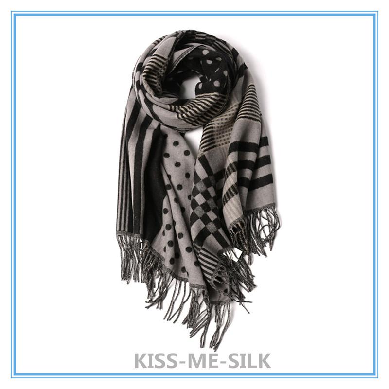 

KMS Wool thick warm jacquard printing scarf shawl autumn and winter for Girl Lady Women 65*200CM/334G