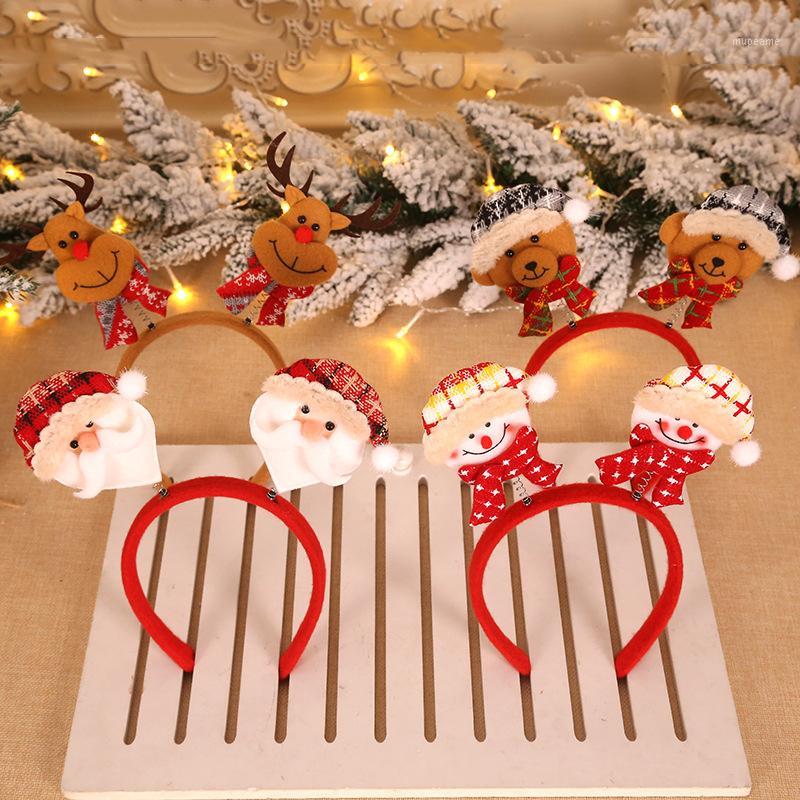 

Hot Christmas Headband Santa Snowman Deer Bear Xmas Party Decor Double Hair Band Clasp Christmas Hair Accessories Kid Adult Gift1