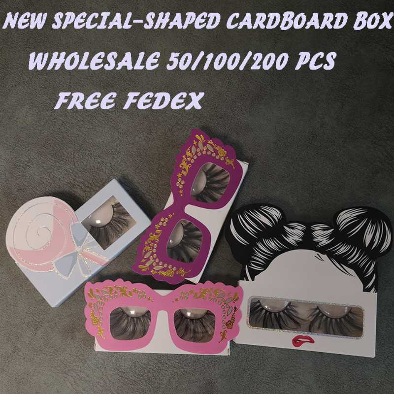 

New Lollipop Special-Shaped Cardboard Box Eyelash Packaging Box Wholesale Lashes Boxes Empty Eyelash Package Boxes Free Fedex
