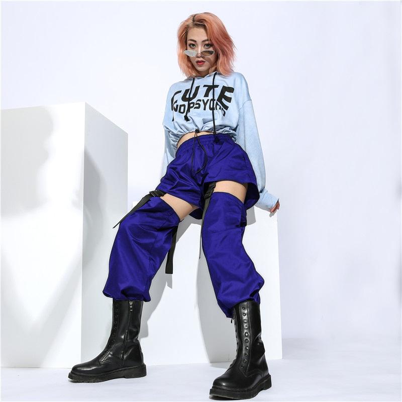 

Hip Hop Women' Pants Punk In a Cargo For Women Black Streetwear Patchwork Trousers Sweat Pant Gothic Breeches Feminine Joggers