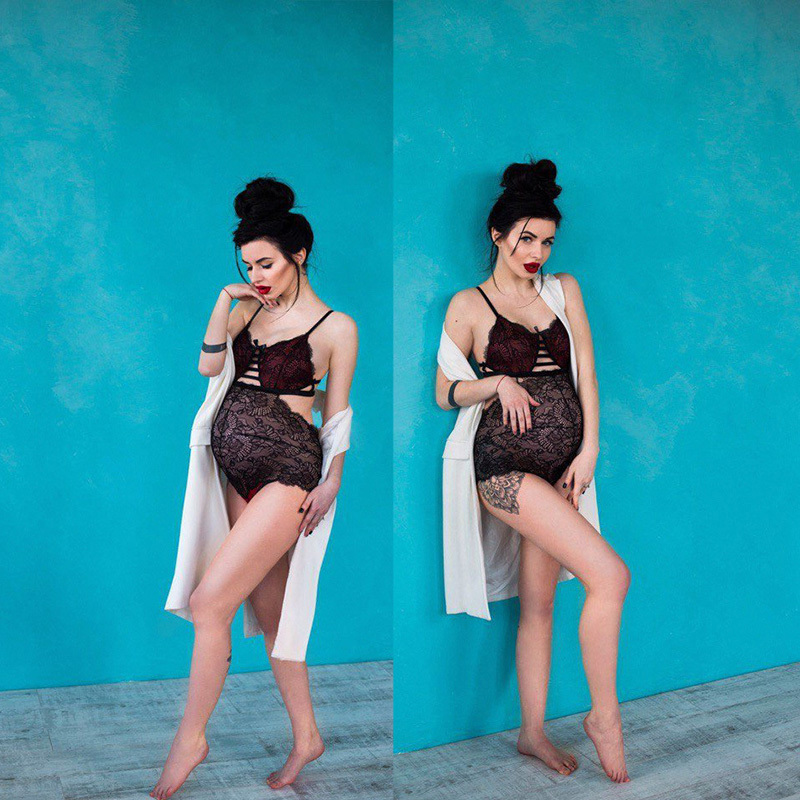 

Summer shirt pregnant women sexy loose lingerie comfortable round neck slingshot bra gauze perspective embroidered bra, Red