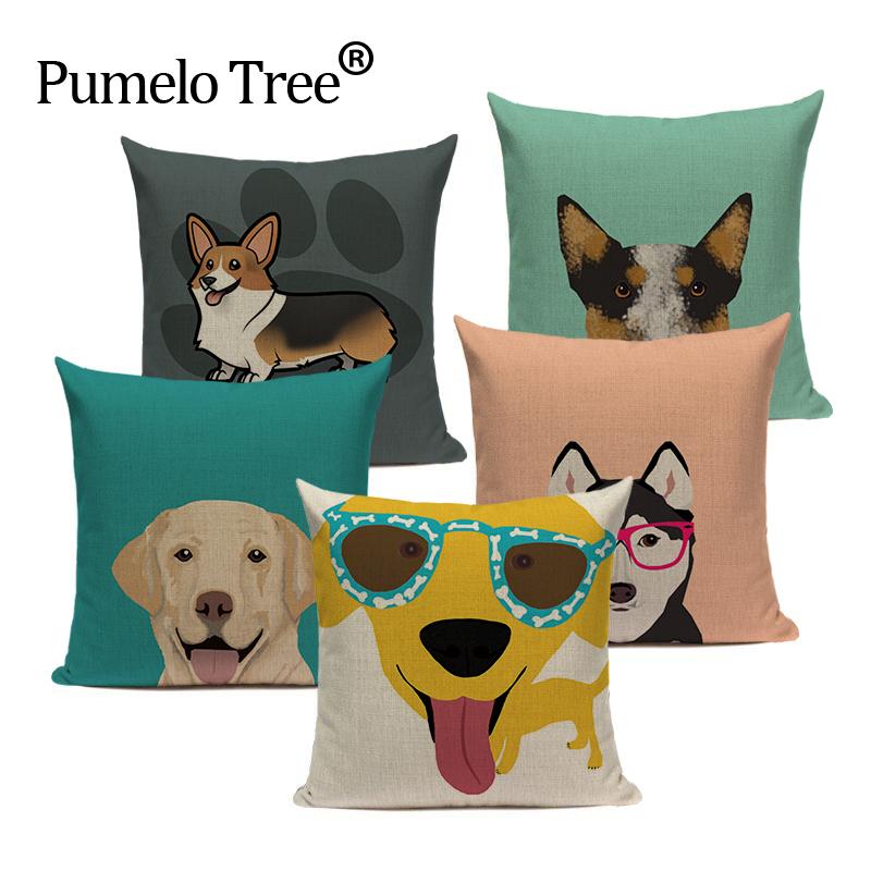 

Golden Retriever Dachshund Dog Boston Terrier Throw Pillow Covers Office Party Wedding Almofada Car Home Decorative Pillowcase, L524-1