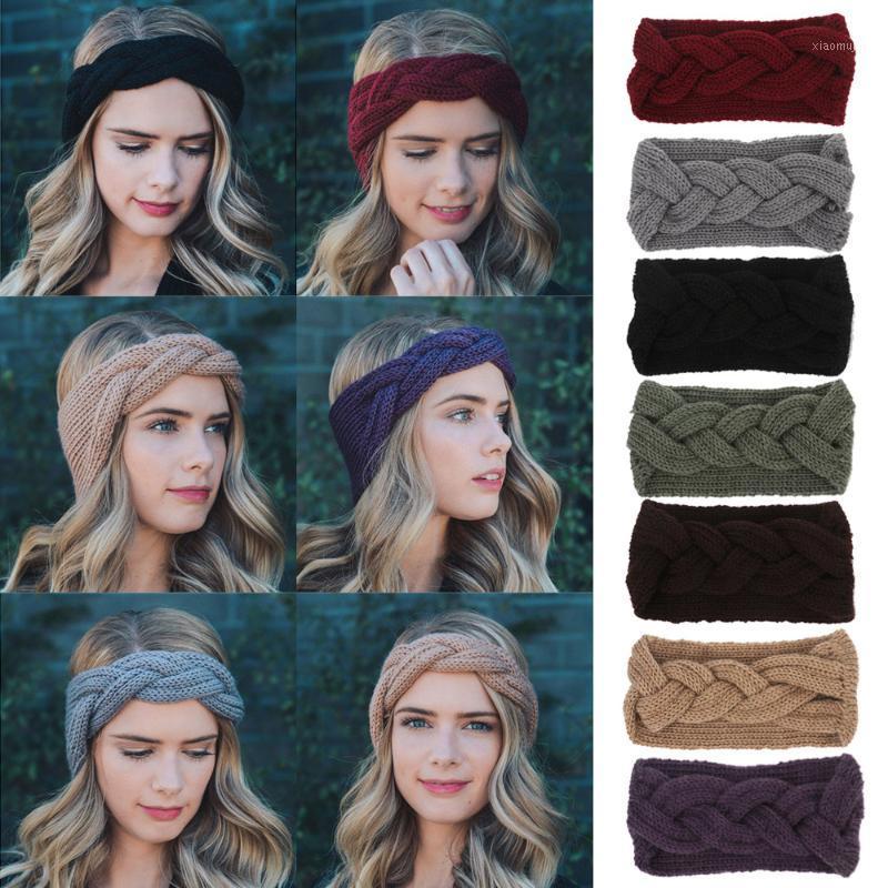 

Fish Knit Wool Women Headband Girl Woolen Crochet Turban Earband Handmade Bowknot Wide Headwrap Winter Hair Accessories1