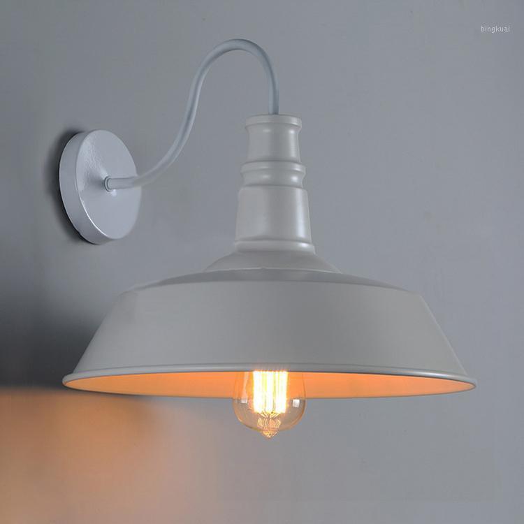 

RH Loft Edison White Industrial Vintage Retro Iron Wall Lamp 26CM Hotel Hallway Store Club Cafe Beside Coffee Shop1