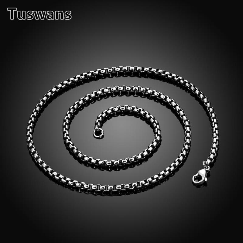 

Cool 4mm High Quality 316L Stainless Steel Men Chain Necklace 60cm Length Male Jewelry Accessories Drop Ship(TSYLN001