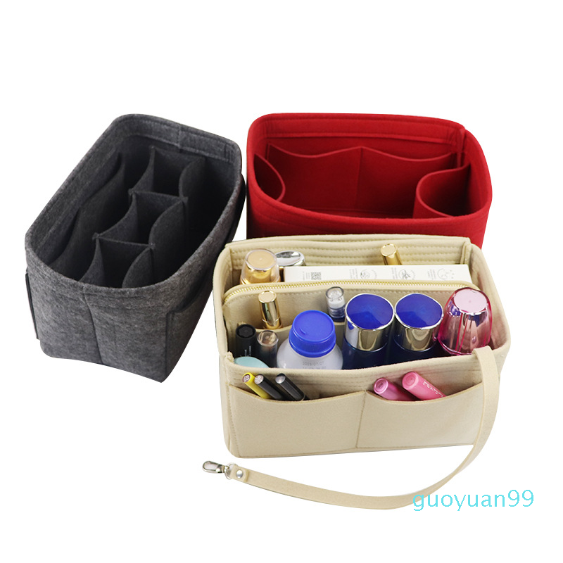 

New-Felt Insert Bag Organizer Bag For Handbag Purse Organizer 4 Size Pelikus Felt Purse & Tote Organizer Insert Multi-Pocket Handbags, Cr6119-deeppink