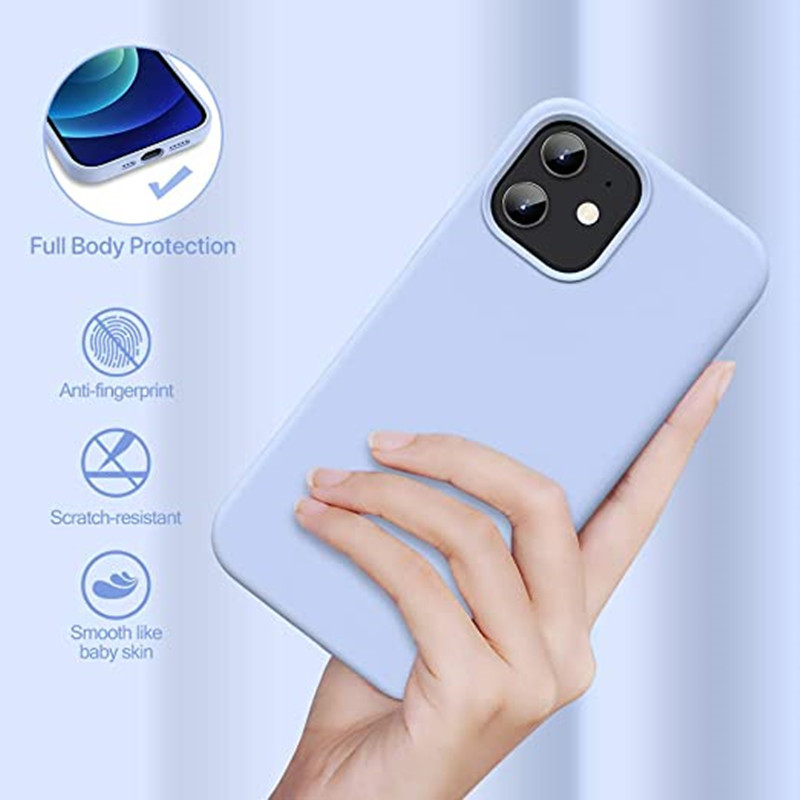 Hot Selling Liquid Silicone Full Body Phone Case Cover For iPhone 12 Mini Pro Max 11 Pro X XS Max XR 8 7 Plus Soft TPU Phone Case-image-625088362