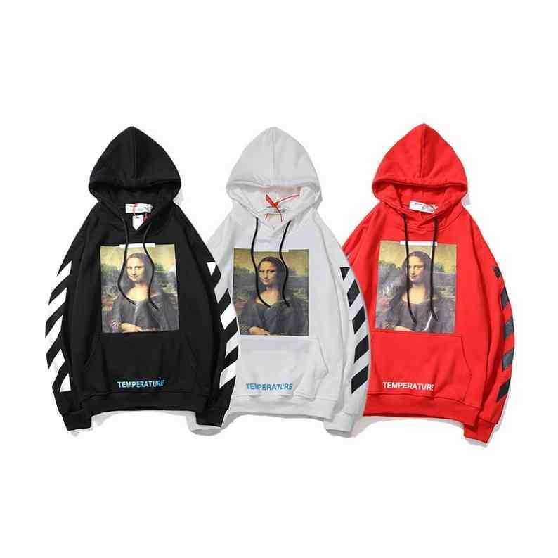 

Hoodies Sweatshirts Chao brand Mona Lisa printed and Pullover Hooded loose coat, White