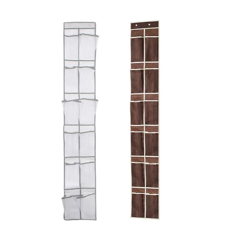 

Door Shoe Organizer, 12 Durable Pockets, Hooks, Large Breathable Pocket Mesh S5Q2