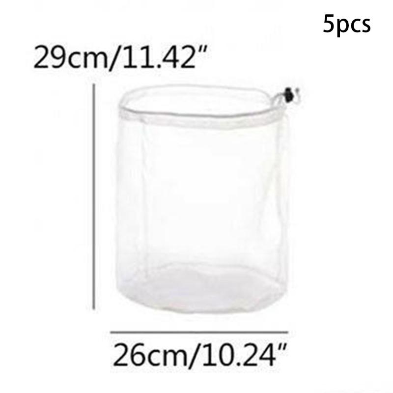 

Lingerie Laundry Bag Shoes Travel Friendly White 5pcs Drawstring Washing