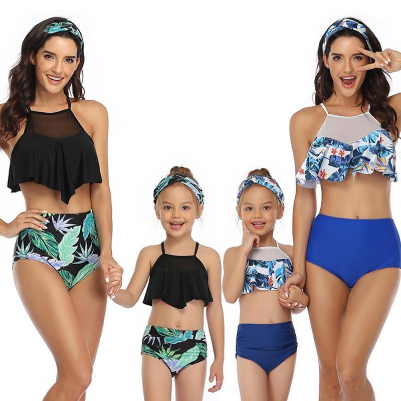 

Parent-child Bikinis Swimwear Children Girls Swimsuit Bandage Halter Beach Wear Bathing suits Female Brazilian Bikini Set1