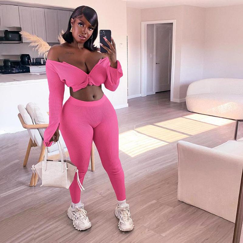 

Cross Border 2020 New Women' Fashion Cardigan Slim Fit Sports Yoga Jumpsuit Set Pants Pantalones Sets Women Gym Clothes, Black