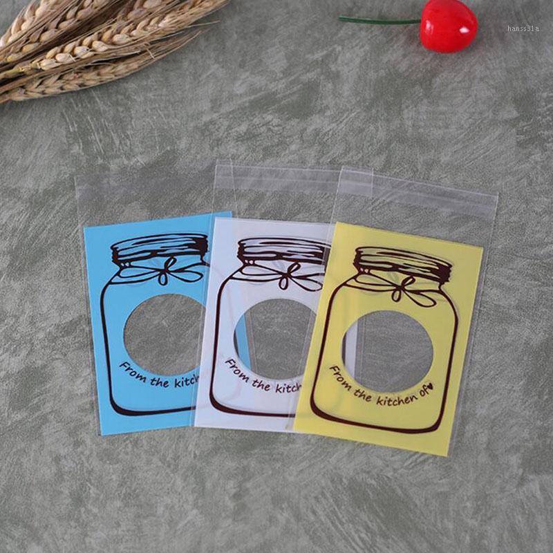 

100 Pcs Candy Colors Bottle Style Cookies Candy Baking Packaging Bags,Self-adhesive Hand-made Soap Cosmetic Package Bags1