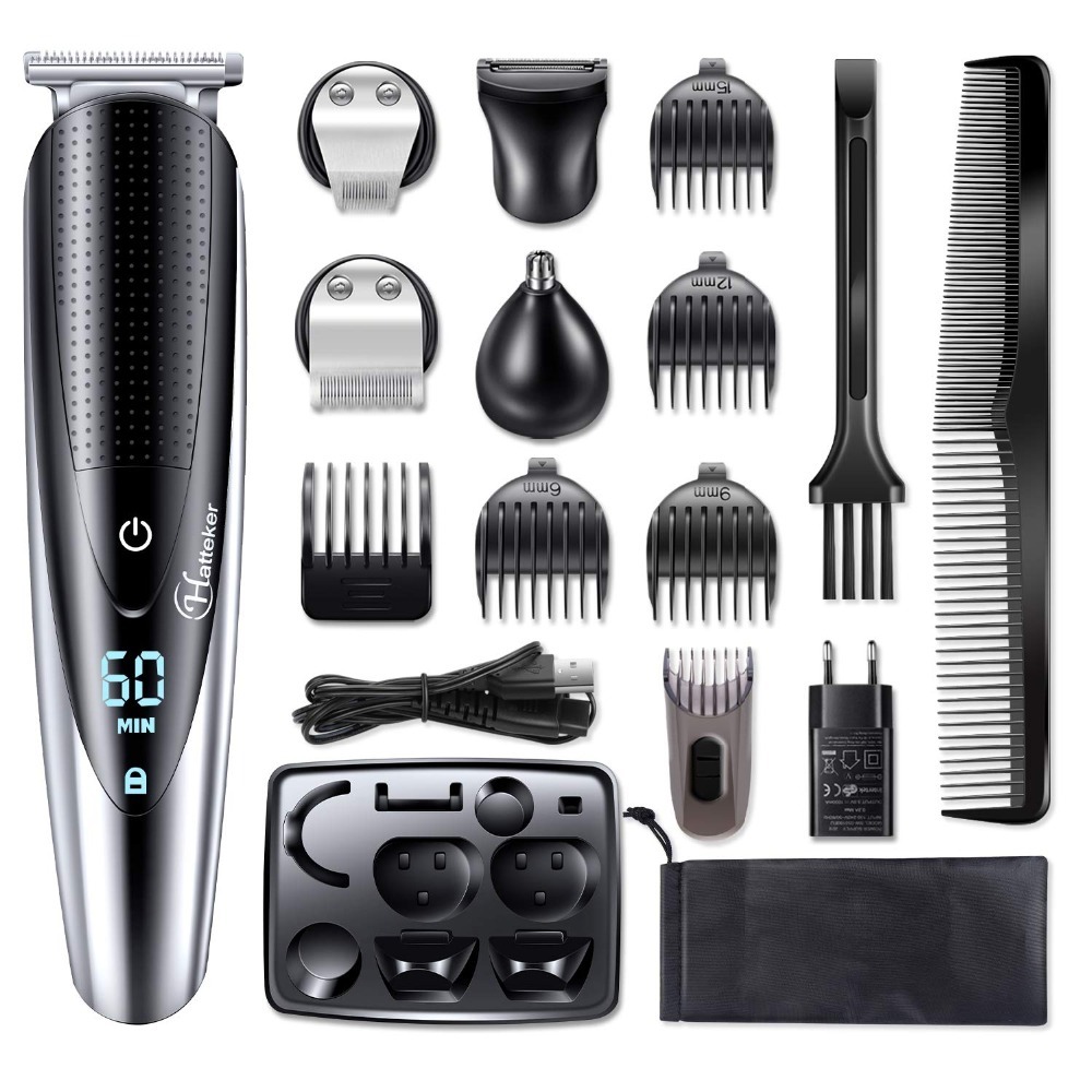 

HATTEKER Professional Hair Clipper for Men Rechargeable electric razor 5 in 1 Hair Trimmer hair cutting machine beard trimer 598 Q1204