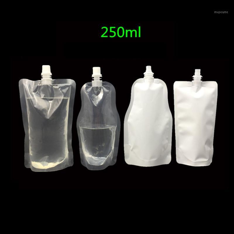 

wholesale 100 Pack,5 styles 250ML Stand-up Plastic Drink Packaging Bag Spout Pouch for Beverage Liquid Juice Milk Coffee1