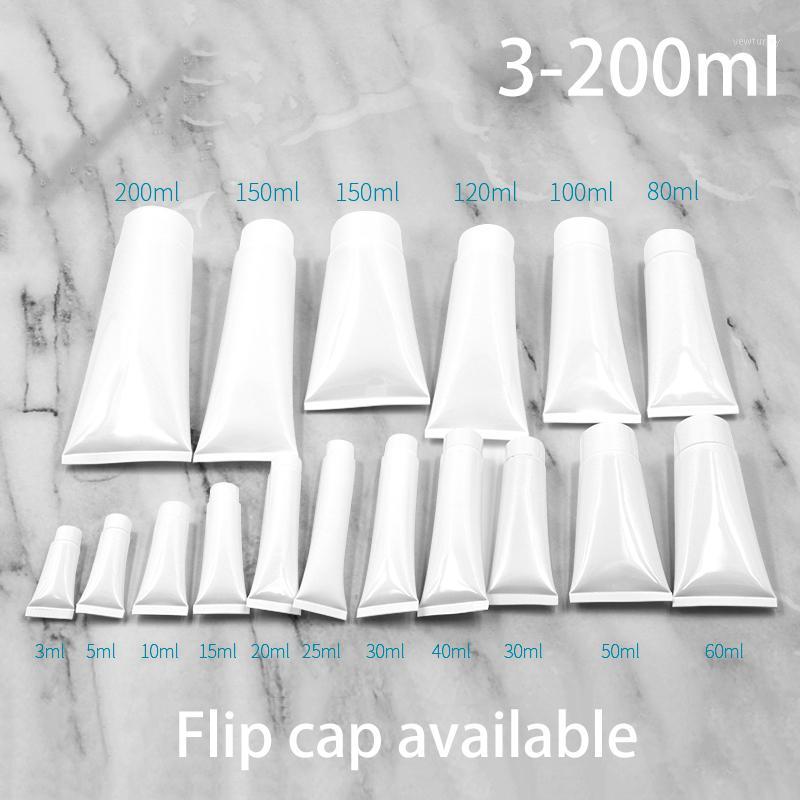 

3ml-200ml White Plastic Soft Tube Cosmetic Facial Cleanser Hand Cream Shampoo Packing Squeeze Hosepipe Bottles Free Shipping1
