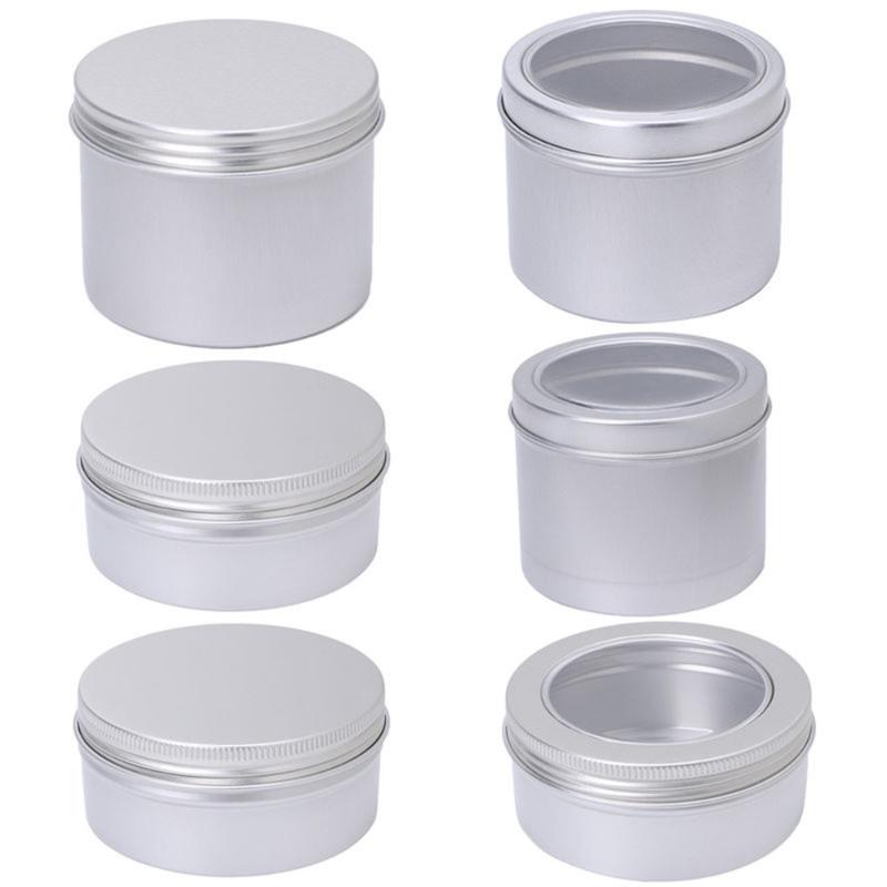 

180ML Aluminium Empty Cosmetic Pot Jar Tin Container Silver Box Screw Lid Craft Box Refillable Bottles Makeup 1230
