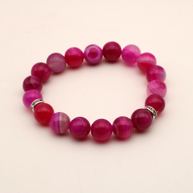 

1pc Hot Pink Natual Stone Bracelets Friends Queen Gifts