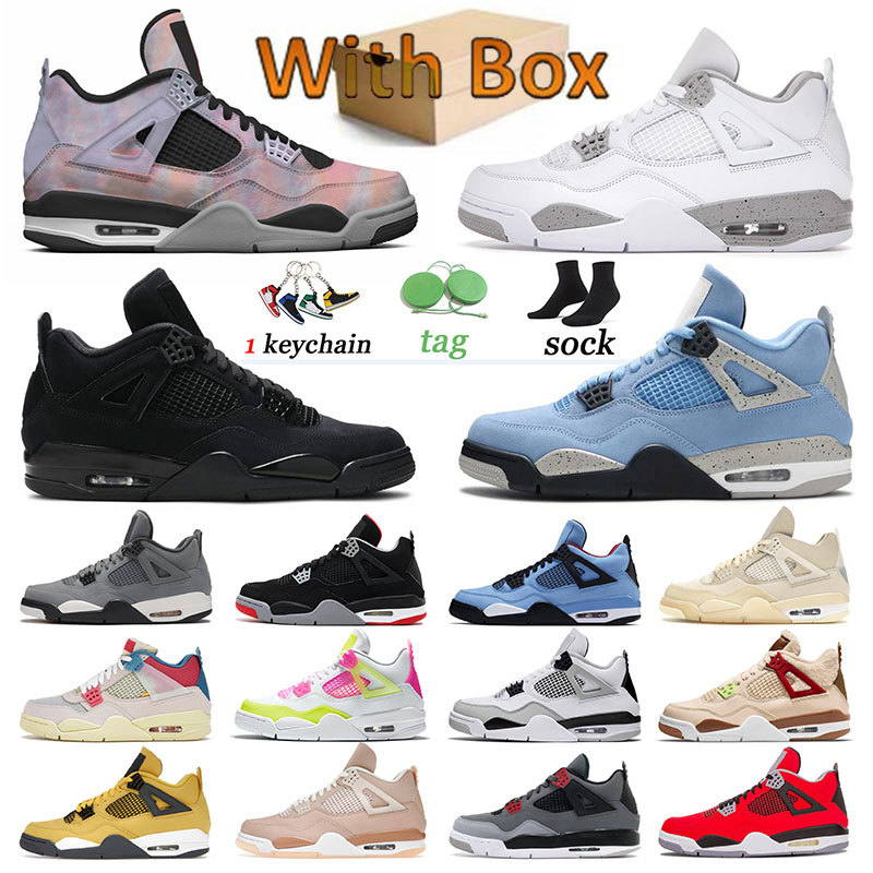 

High quality Jumpman 4 Basketball Shoes Zen Master Shimmer Designer Women Men Grey Off Sail Sneakers White Oreo Mens Trainers University Blue 4s Black Cat New Bred, 36-40 lemon venom