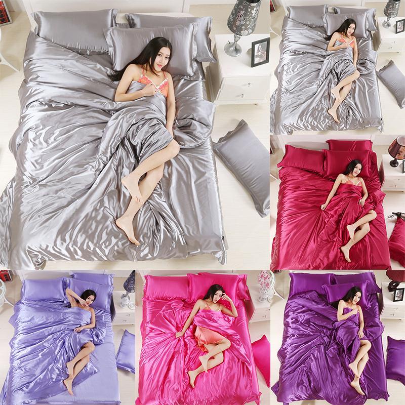 

Bed Linings Red Violet Sleep Silk Comforterbeddingset Bedding Bed Sheet Four-Piece Set Gray Furniture Bedroom Taro Purple, Taro purple 150x200