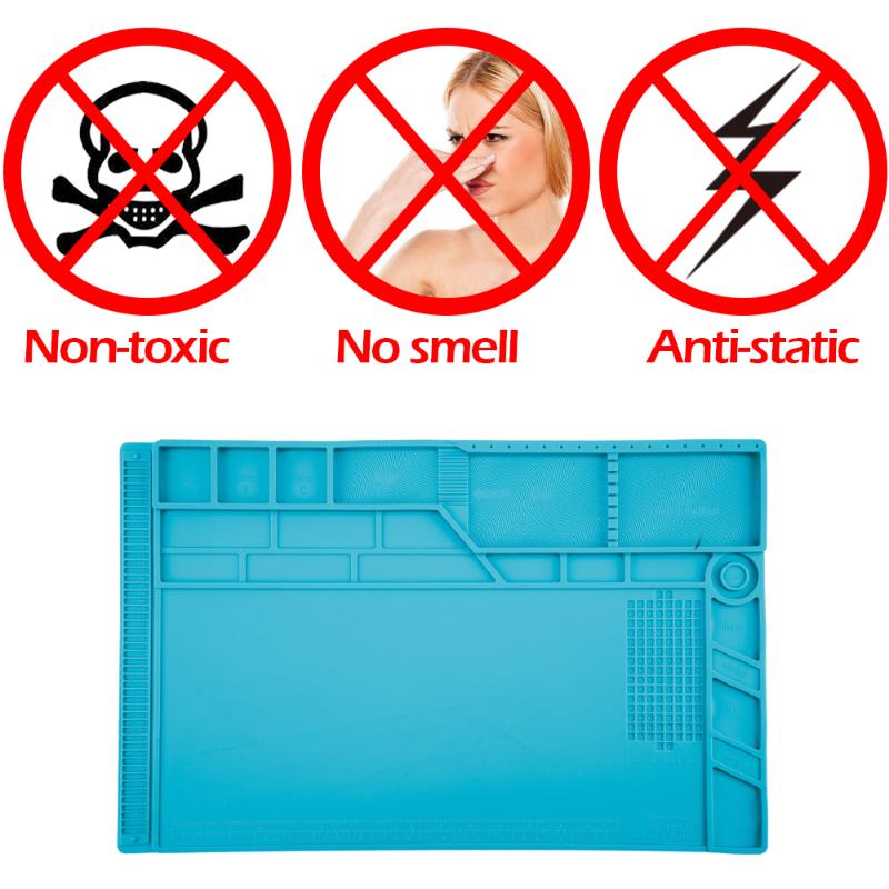

55x35cm Large Size Soldering Mat With Magnetic Repair Silicone Work Mat For Electronics Computer Phone DIY Welding Tool