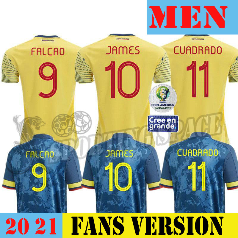

2020 FALCAO JAMES soccer jersey 20 21 home CUADRADO BACCA 2020 away blue football shirt sports Short Colombian VALDERRAMA, Home no patch